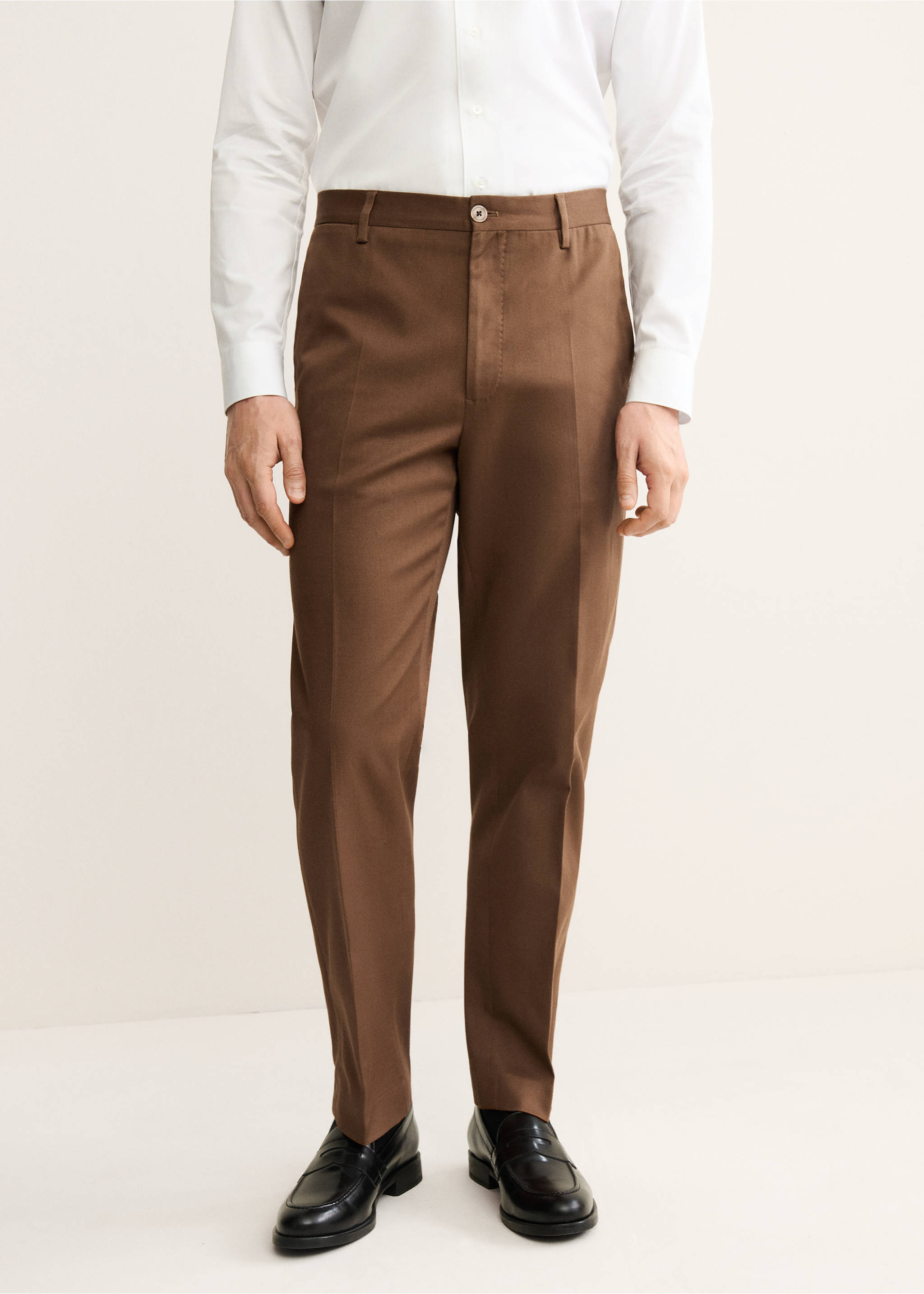 Pantalón regular fit algodón - Plano medio, Naranja. Ref: 17068266-00.