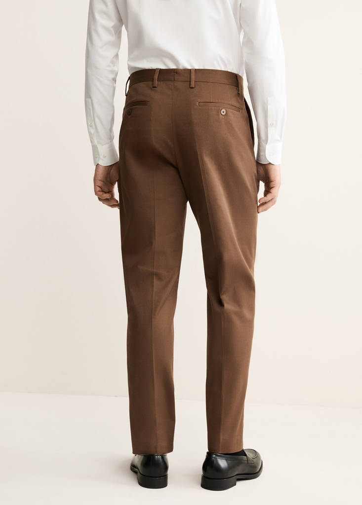 Regular-fit cotton trousers — Orange