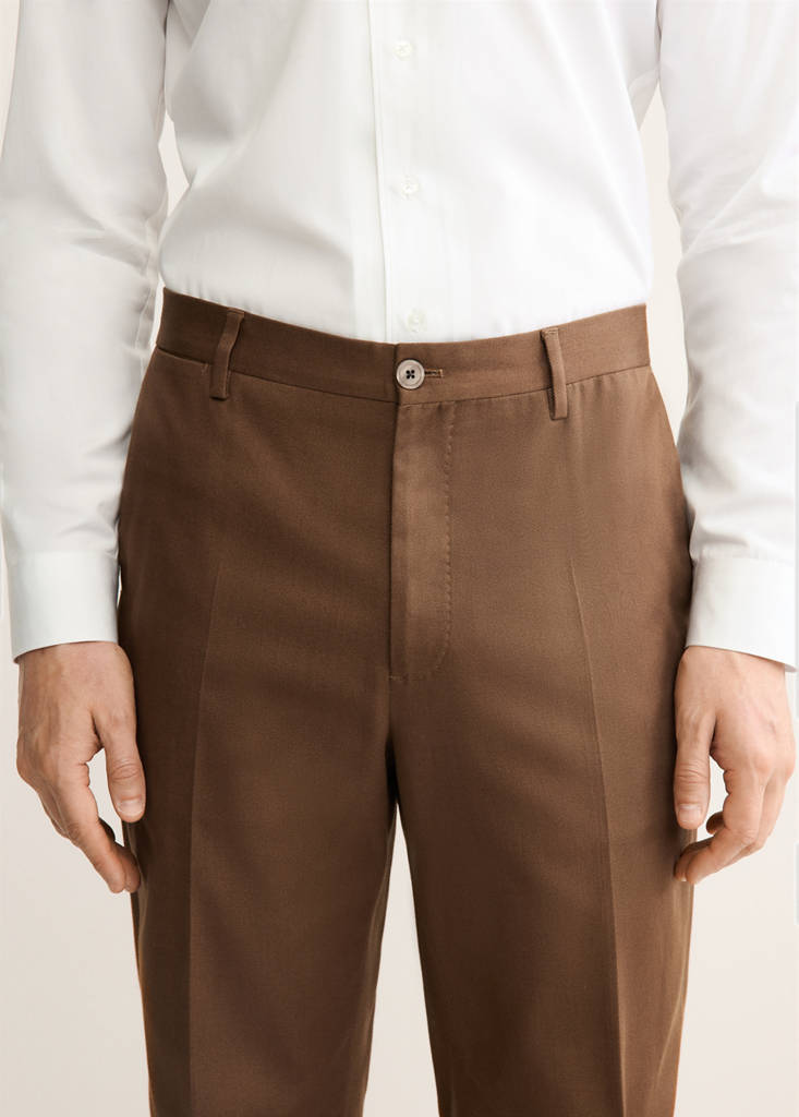 Regular-fit cotton trousers — Orange
