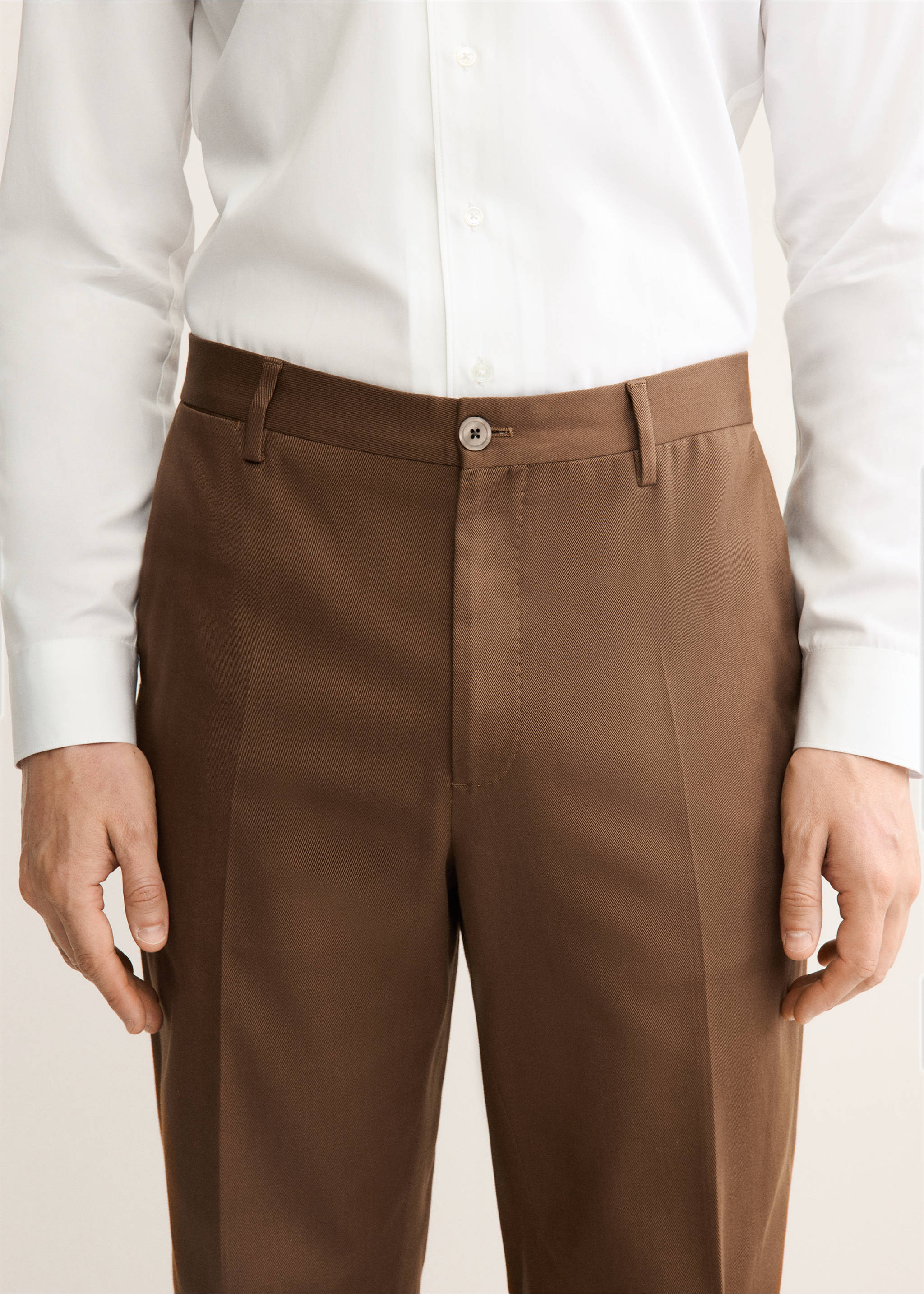 Pantalón regular fit algodón - Detalle del artículo 1, Naranja. Ref: 17068266-00.