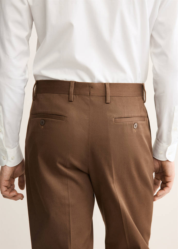 Regular-fit cotton trousers — Orange