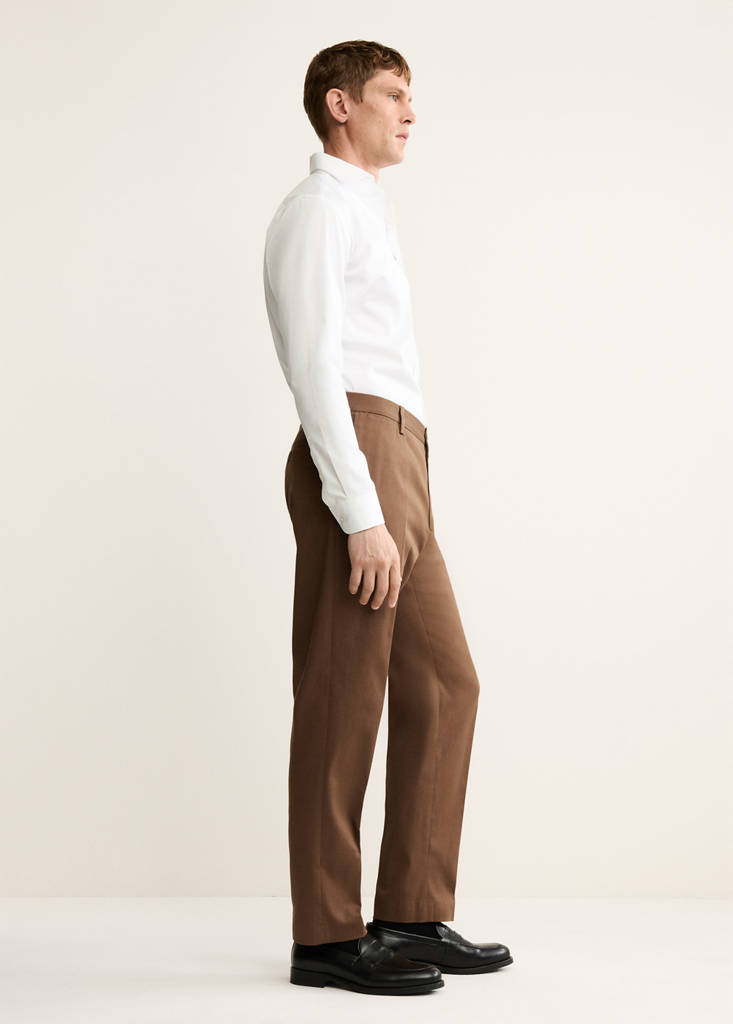 Regular-fit cotton trousers — Orange