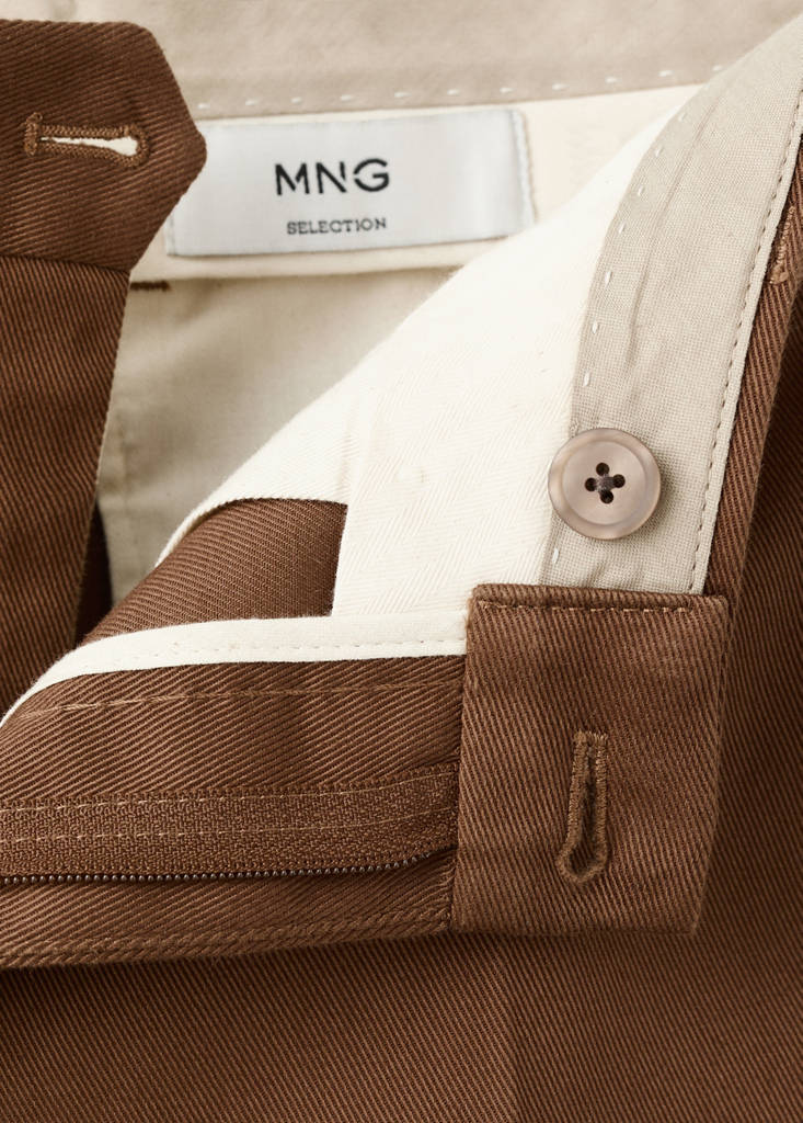 Regular-fit cotton trousers — Orange