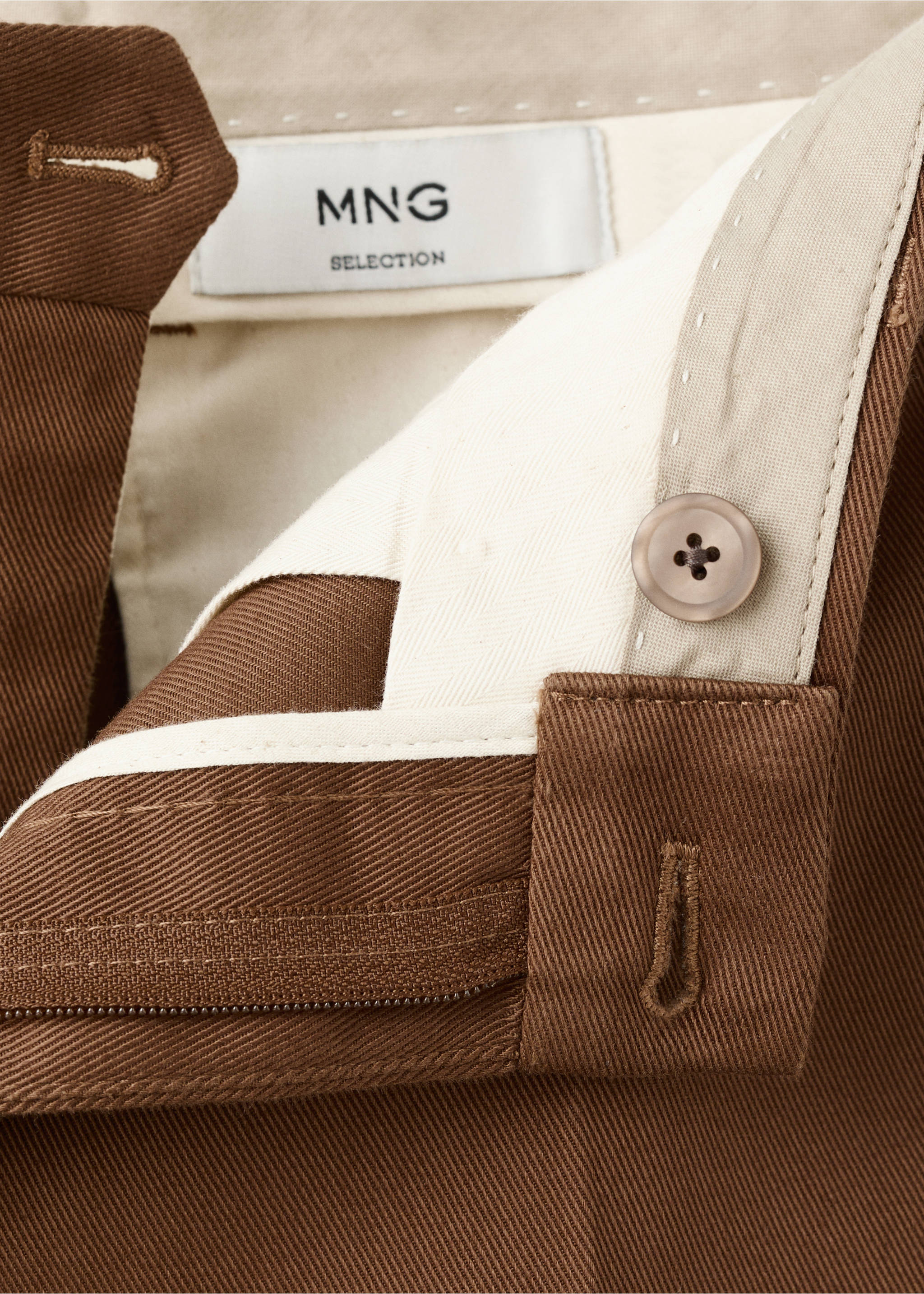 Pantalón regular fit algodón - Detalle del artículo 8, Naranja. Ref: 17068266-00.