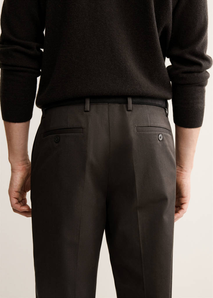Regular-fit cotton trousers — Chocolate
