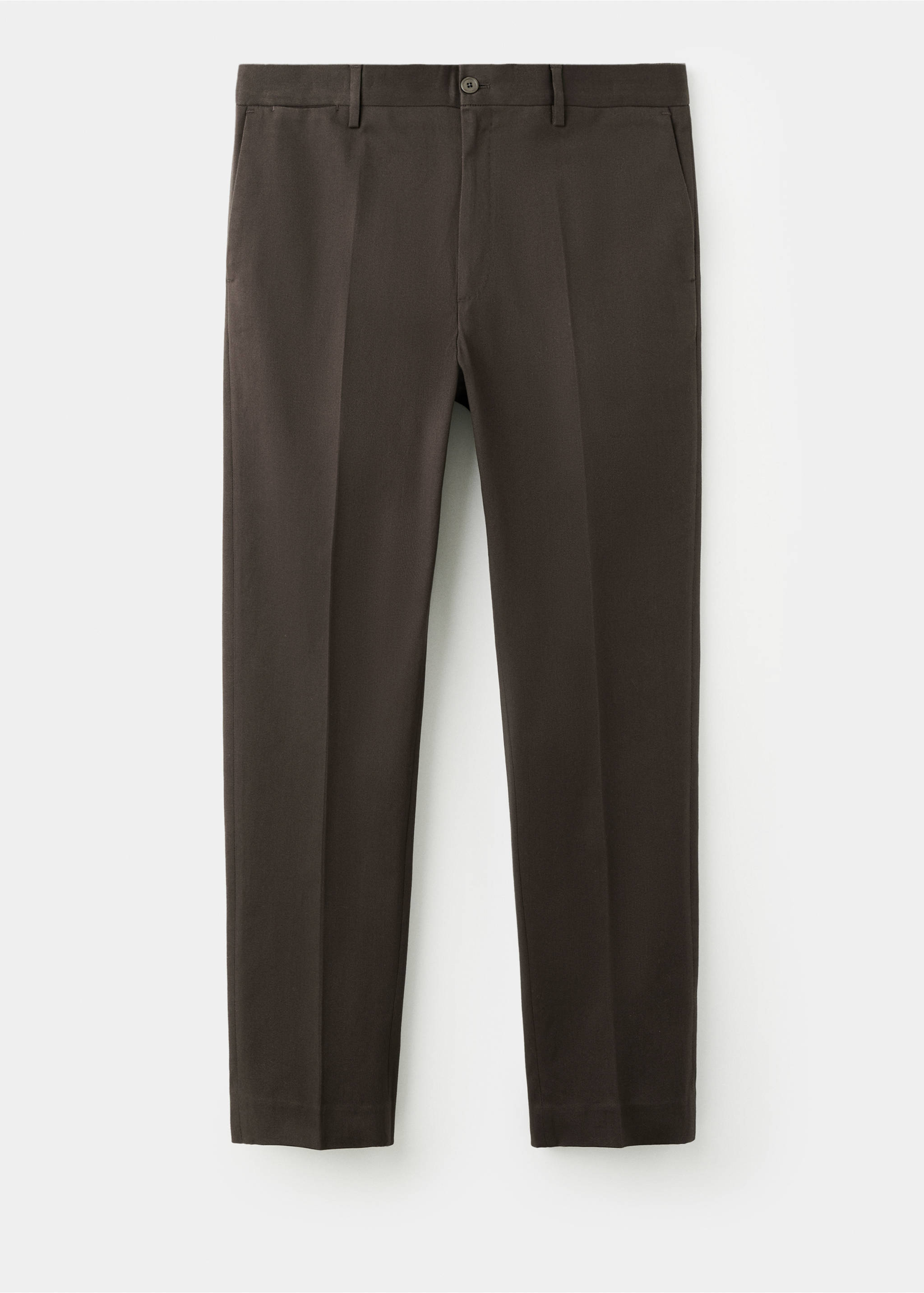 Regular-fit cotton pants - Article without model, Chocolate. Ref: 17068266-00.
