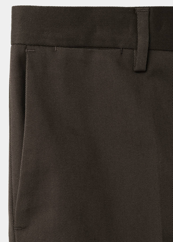 Regular-fit cotton trousers — Chocolate