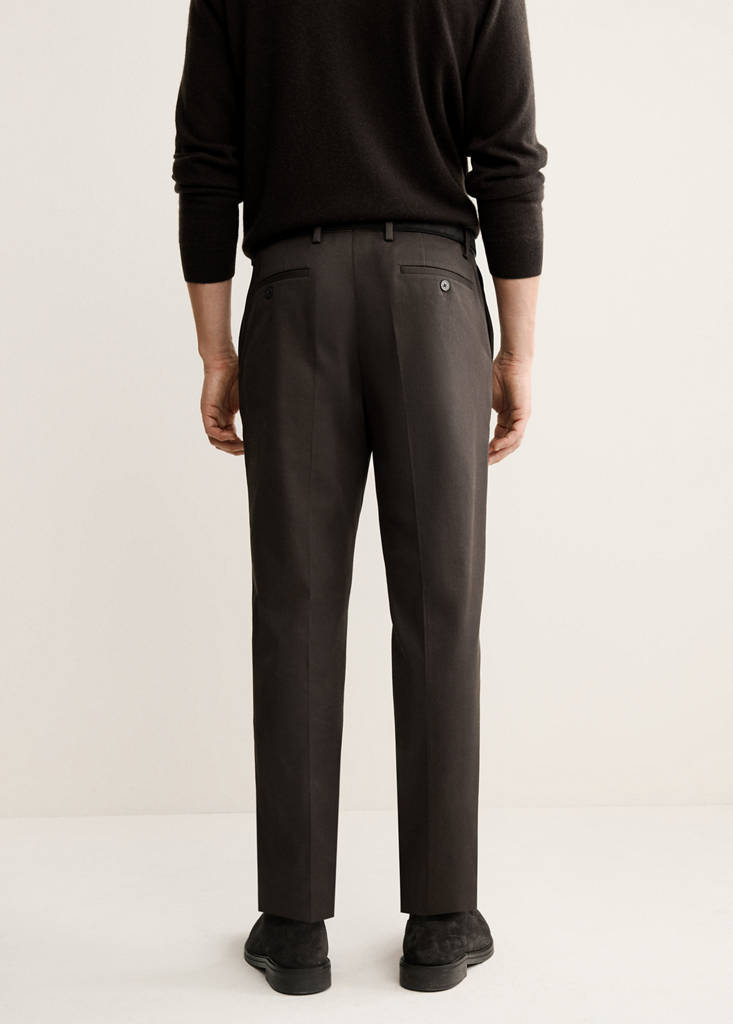 Regular-fit cotton trousers — Chocolate