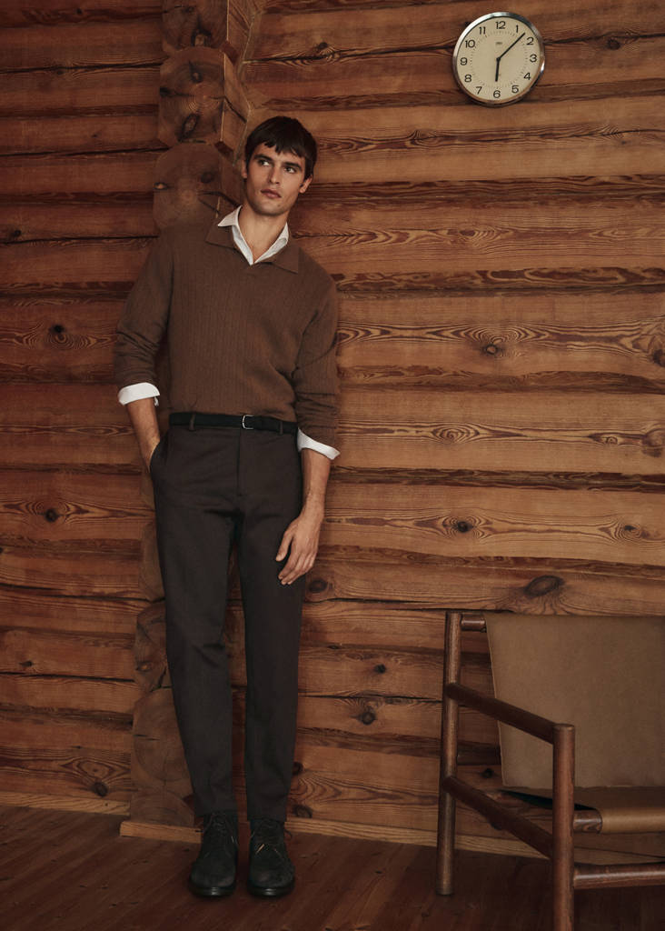 Regular-fit cotton trousers — Chocolate