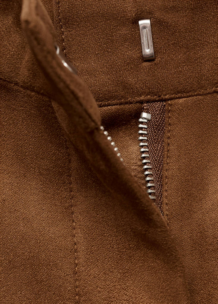 Suede-effect shorts — Medium Brown