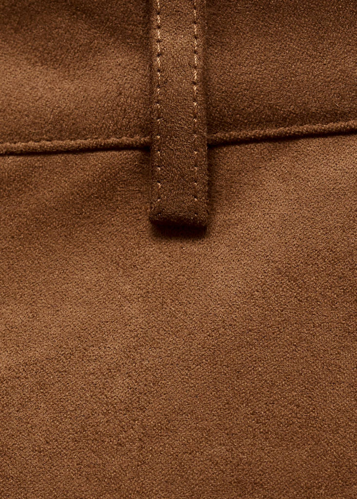 Suede-effect shorts — Medium Brown