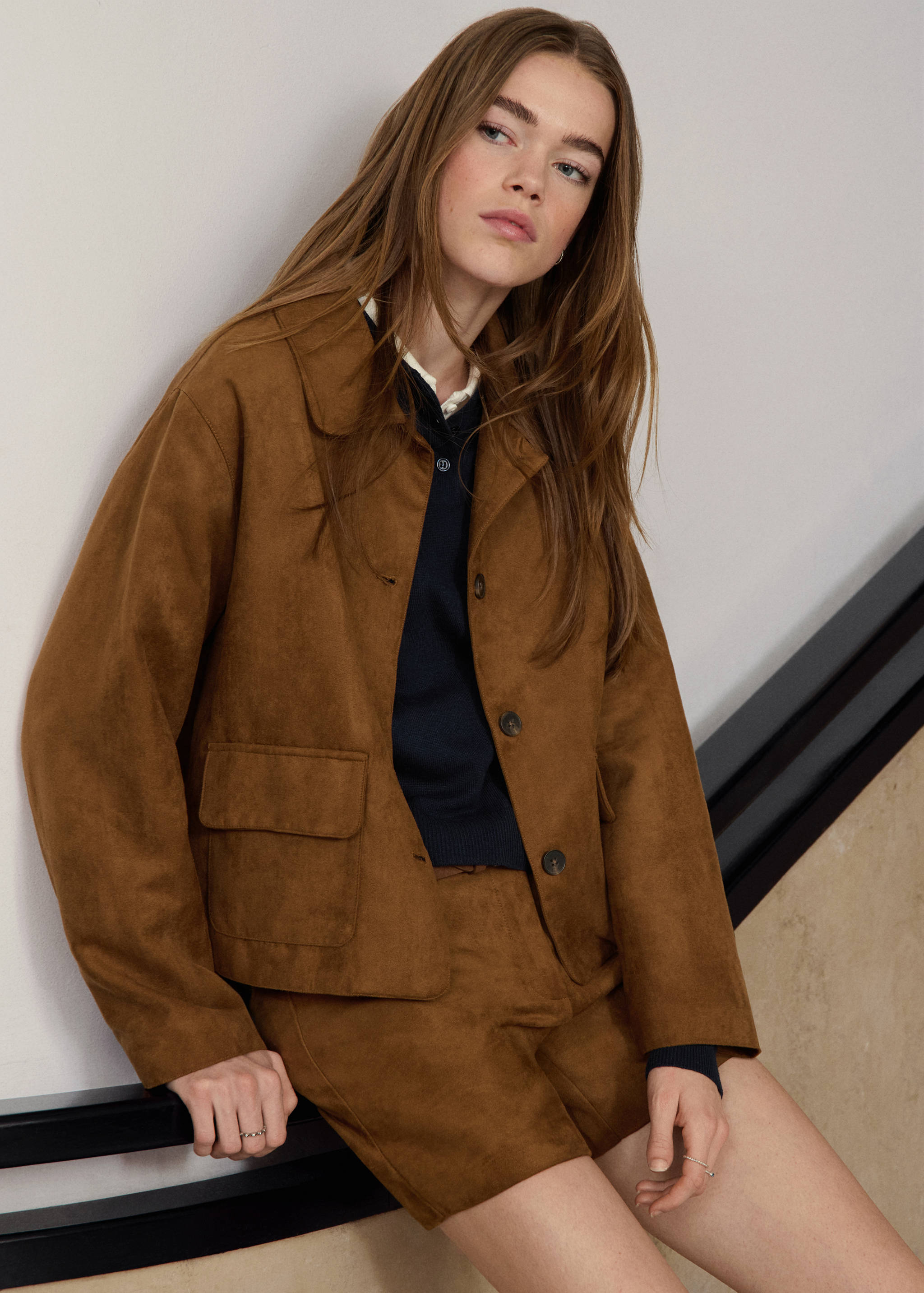 Suede-effect shorts - Details of the article 5