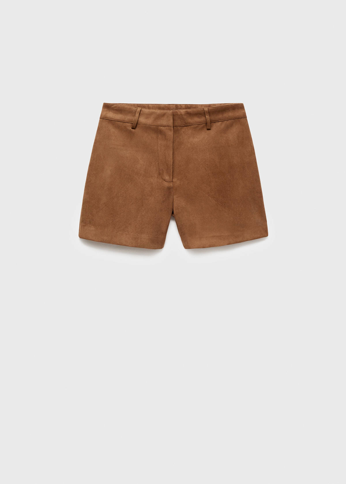 Suede-effect shorts — Medium Brown