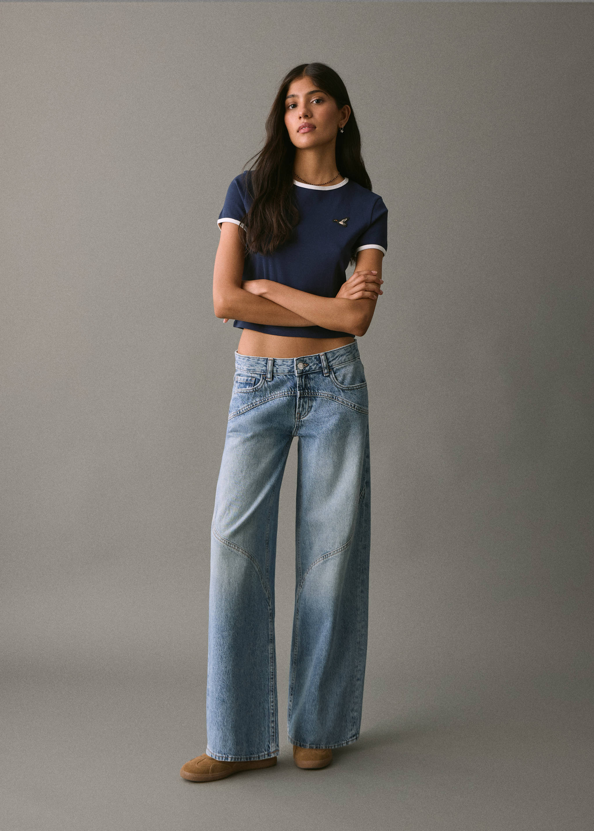 Embroidered cotton T-shirt - General plane