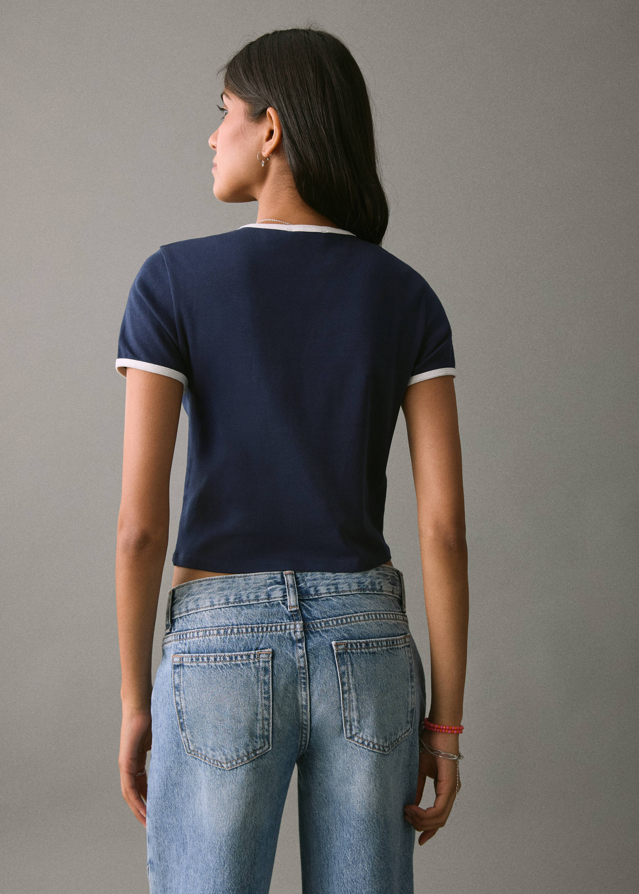 Embroidered cotton T-shirt - Reverse of the article