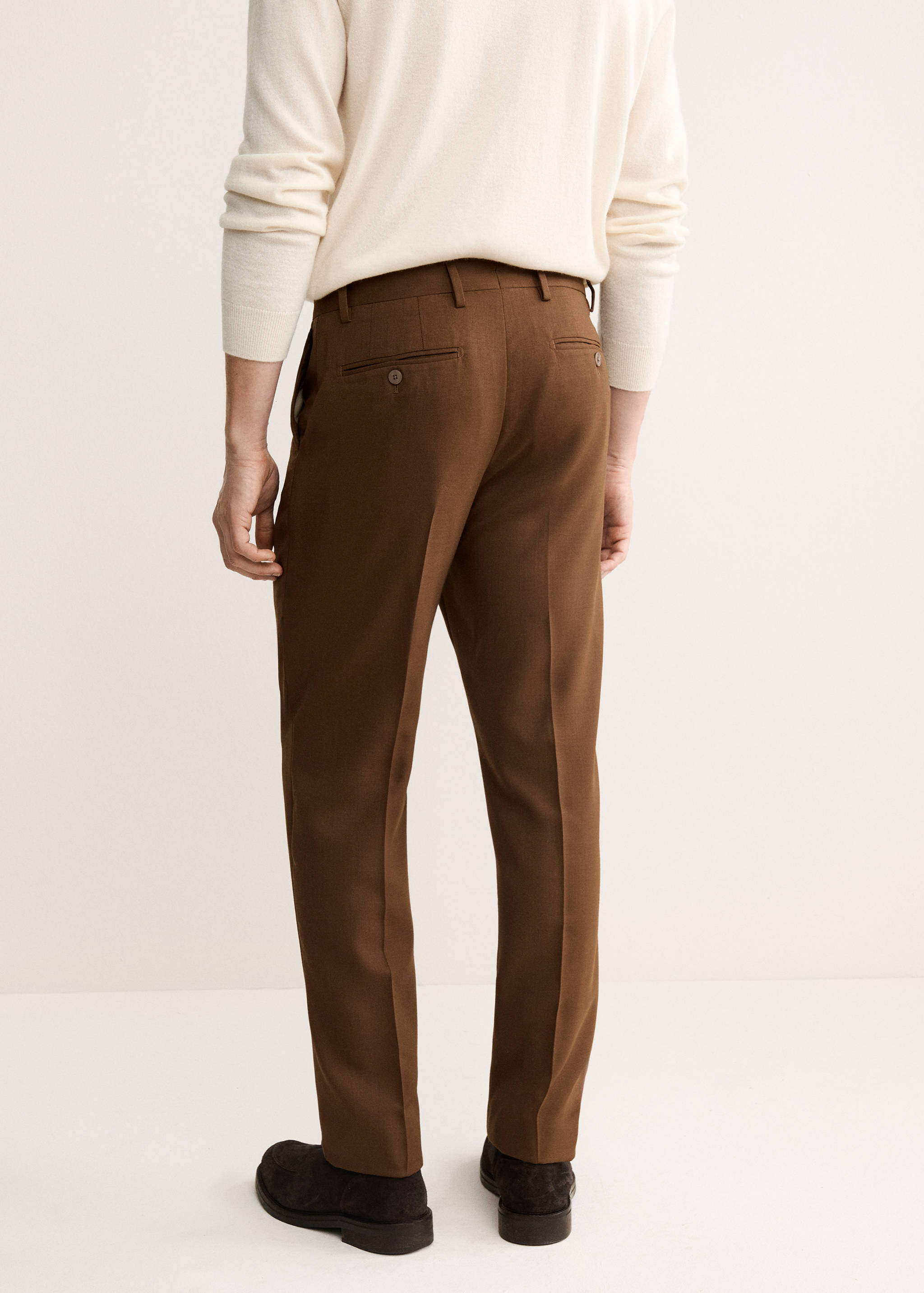 Костюмные фланелевые брюки из итальянской шерсти - Обратная сторона изделия