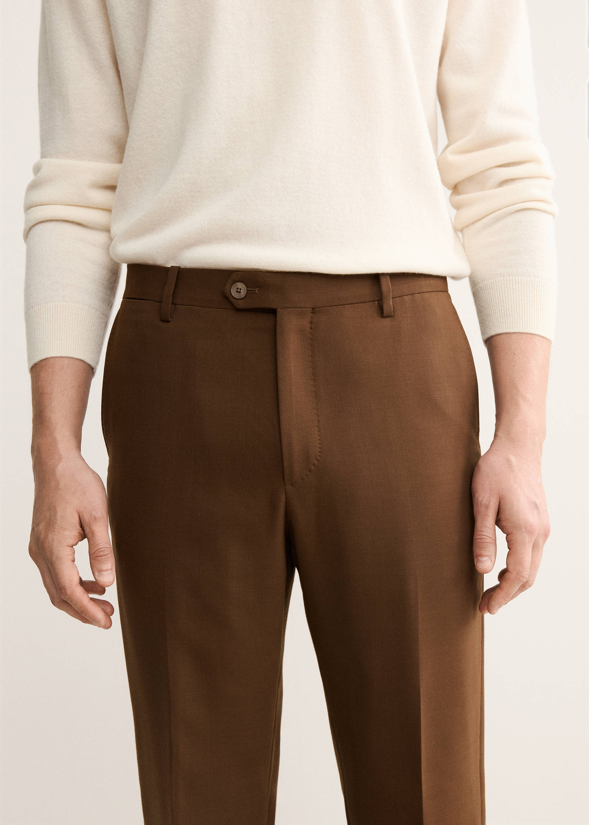 Костюмные фланелевые брюки из итальянской шерсти - Деталь изделия 1