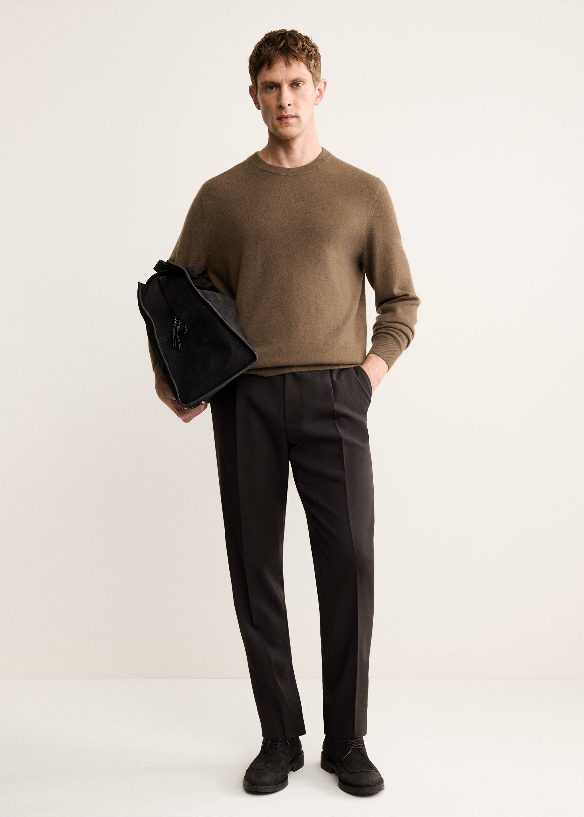 Jersey 100% cashmere regular fit - Plano general, Marrón medio. Ref: 17068276-00.