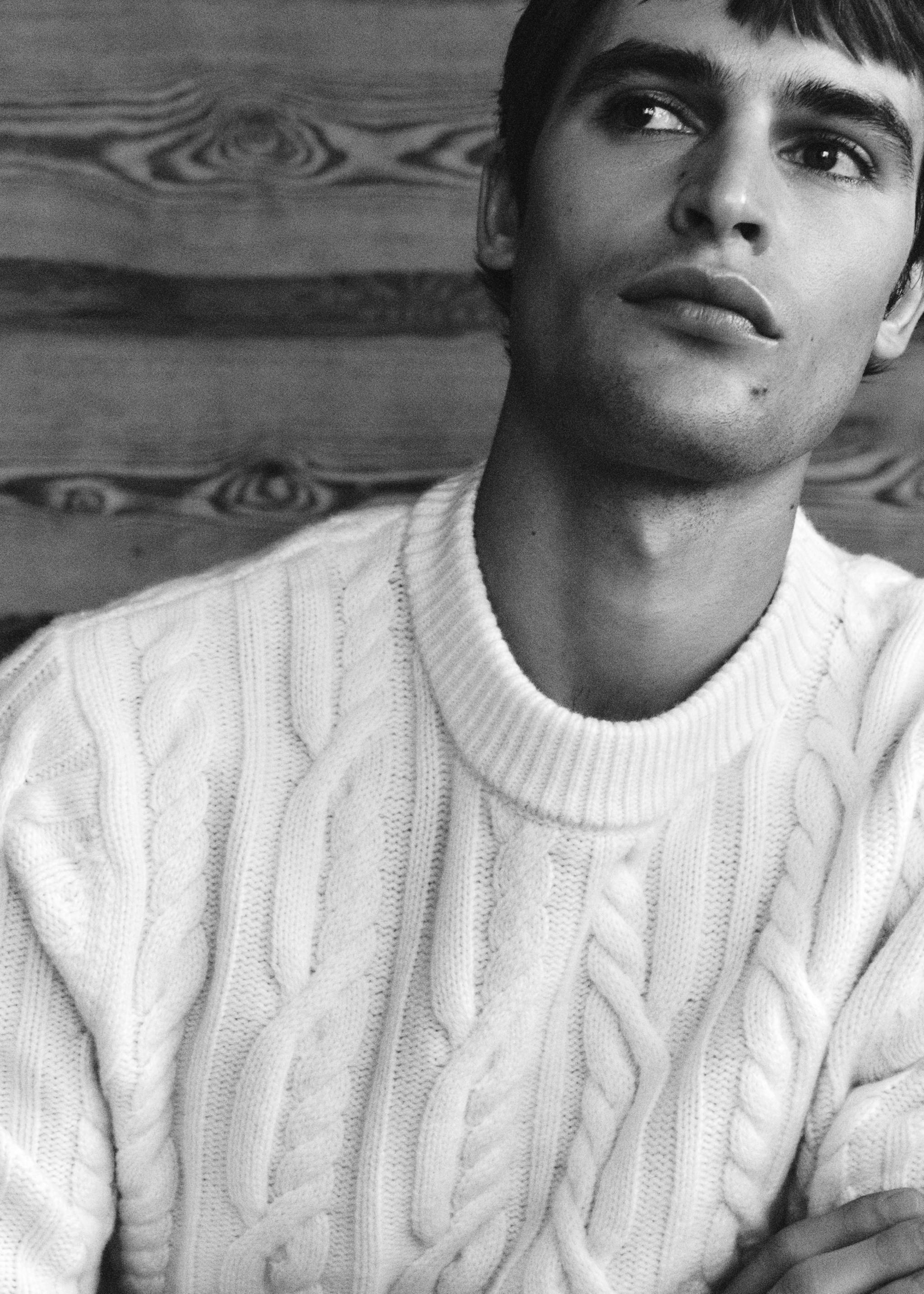 100% wool braided sweater - Details of the article 3