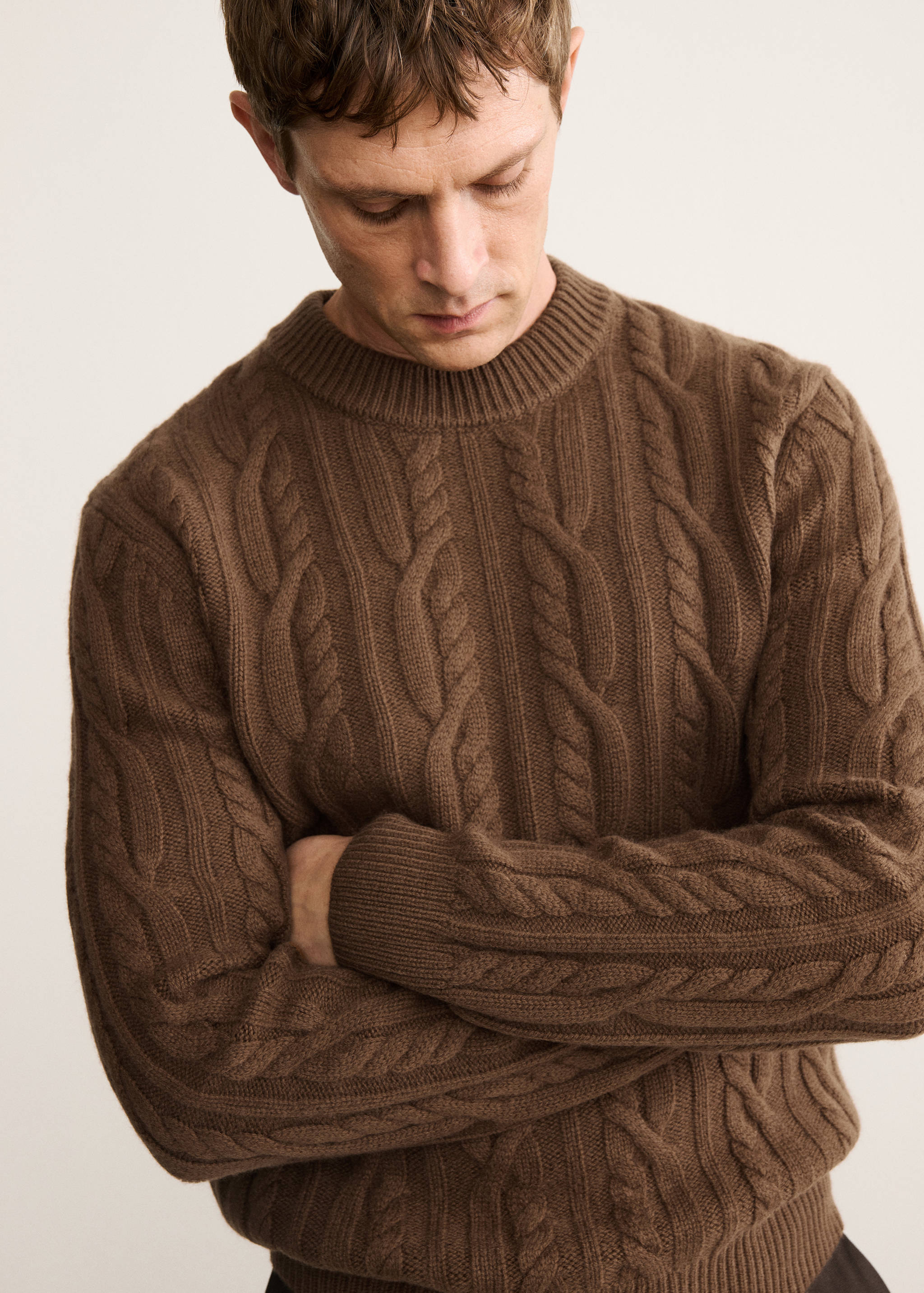 100% wool braided sweater - Details of the article 1