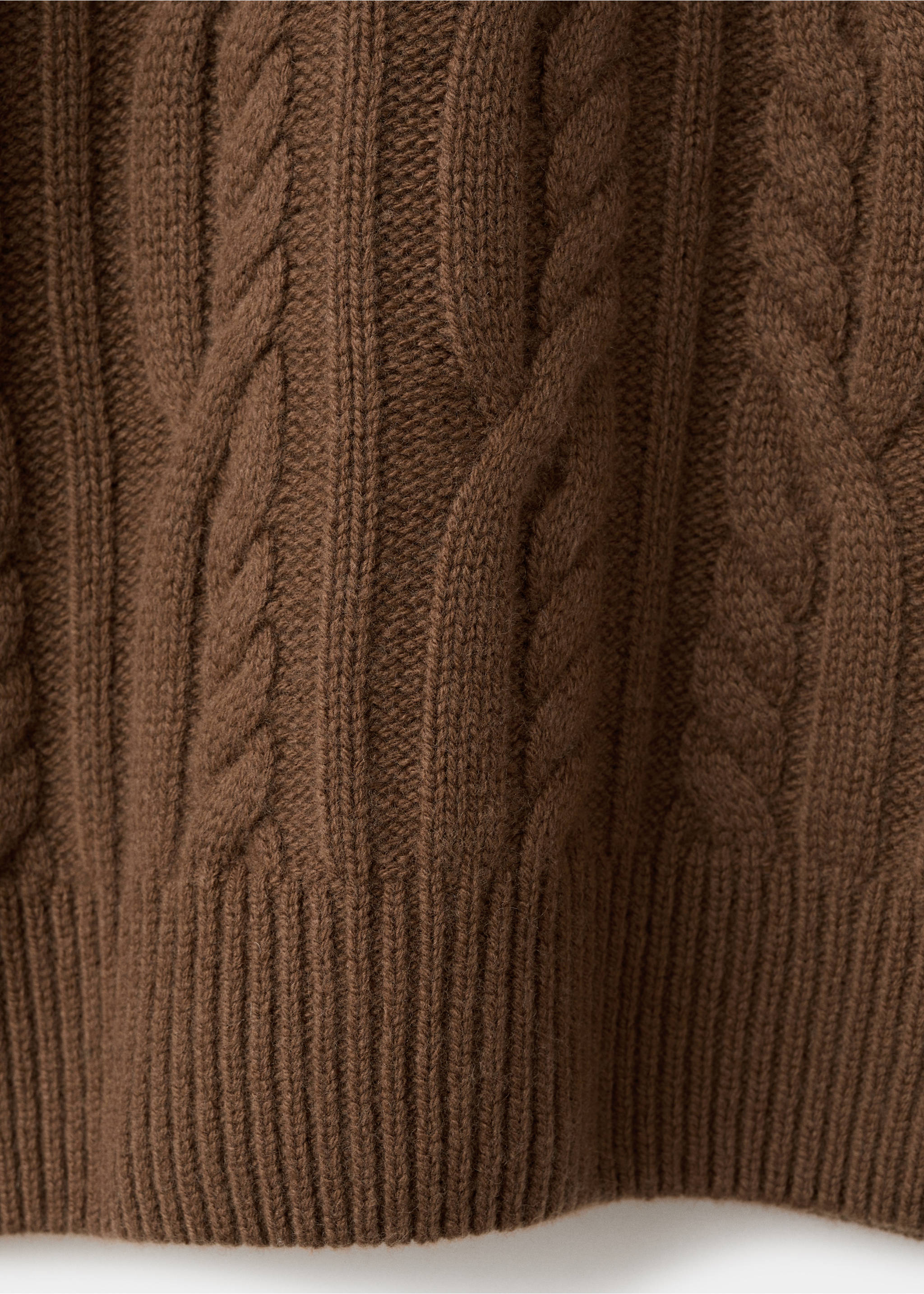 100% wool braided sweater - Details of the article 0, Caramel. Ref: 17068278-00.