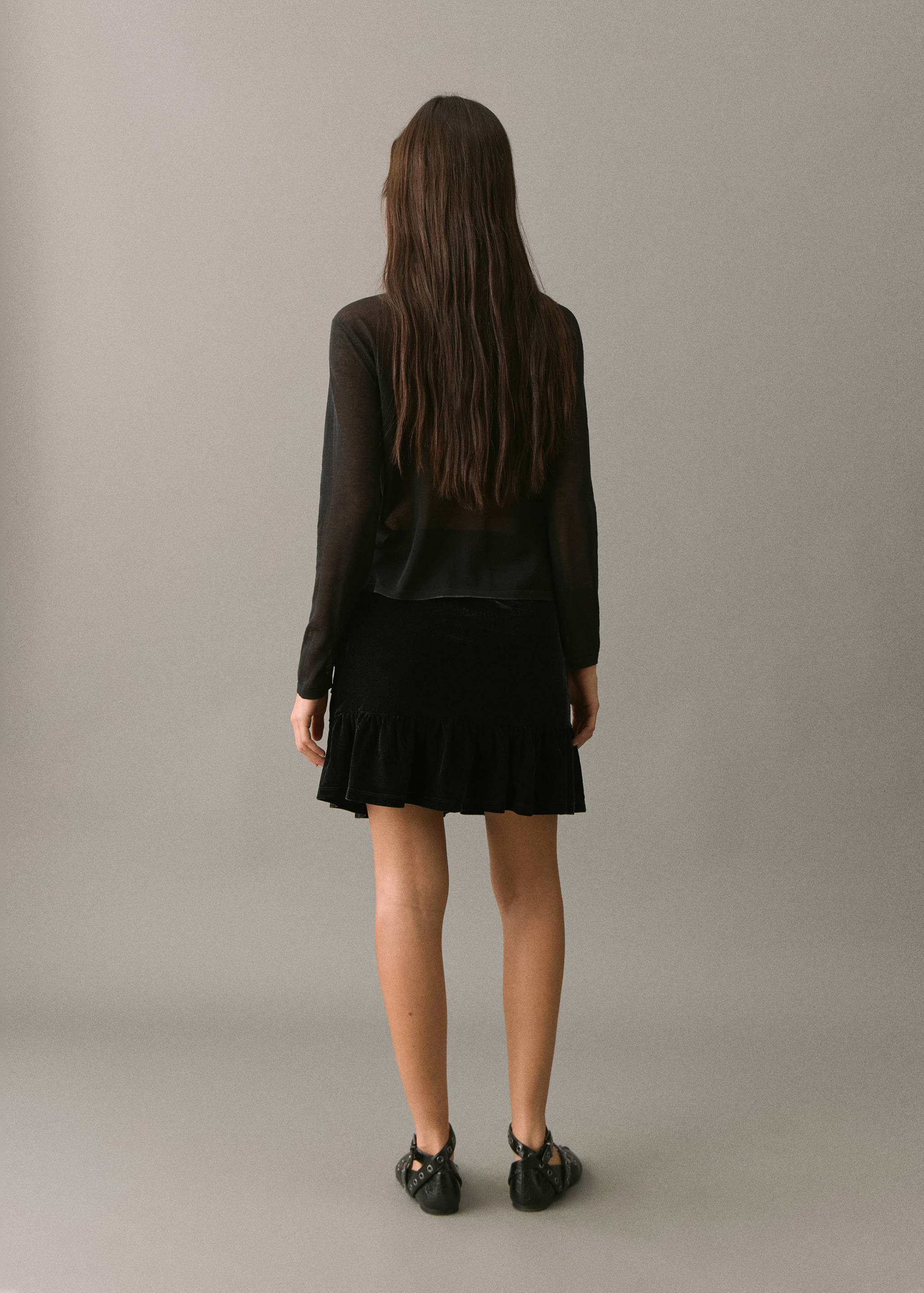 Draped velvet skirt - Reverse of the article