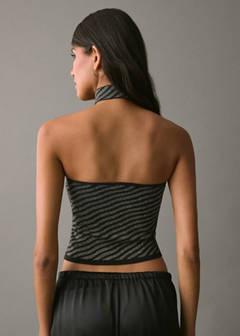 Striped strapless top — Gold 7