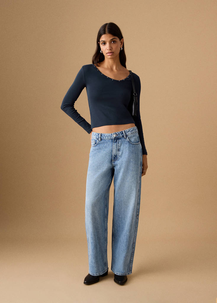 Mid-rise balloon jeans — Medium Blue