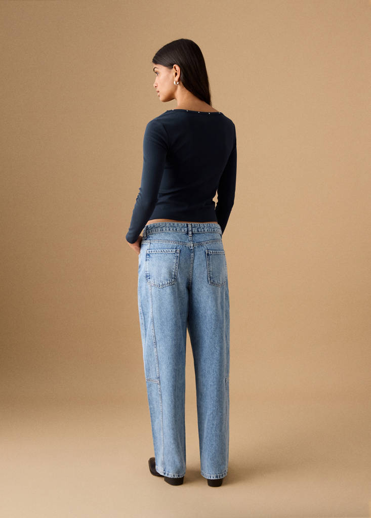 Mid-rise balloon jeans — Medium Blue