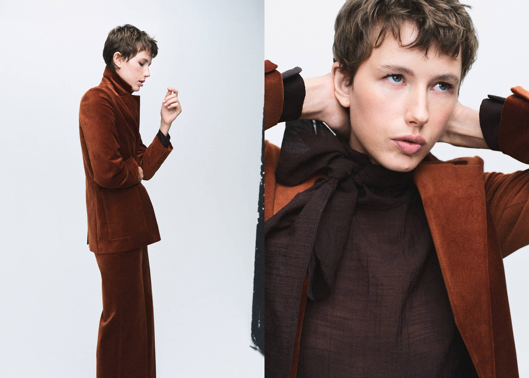 Velvet suit jacket with pockets - Panoramic plane
