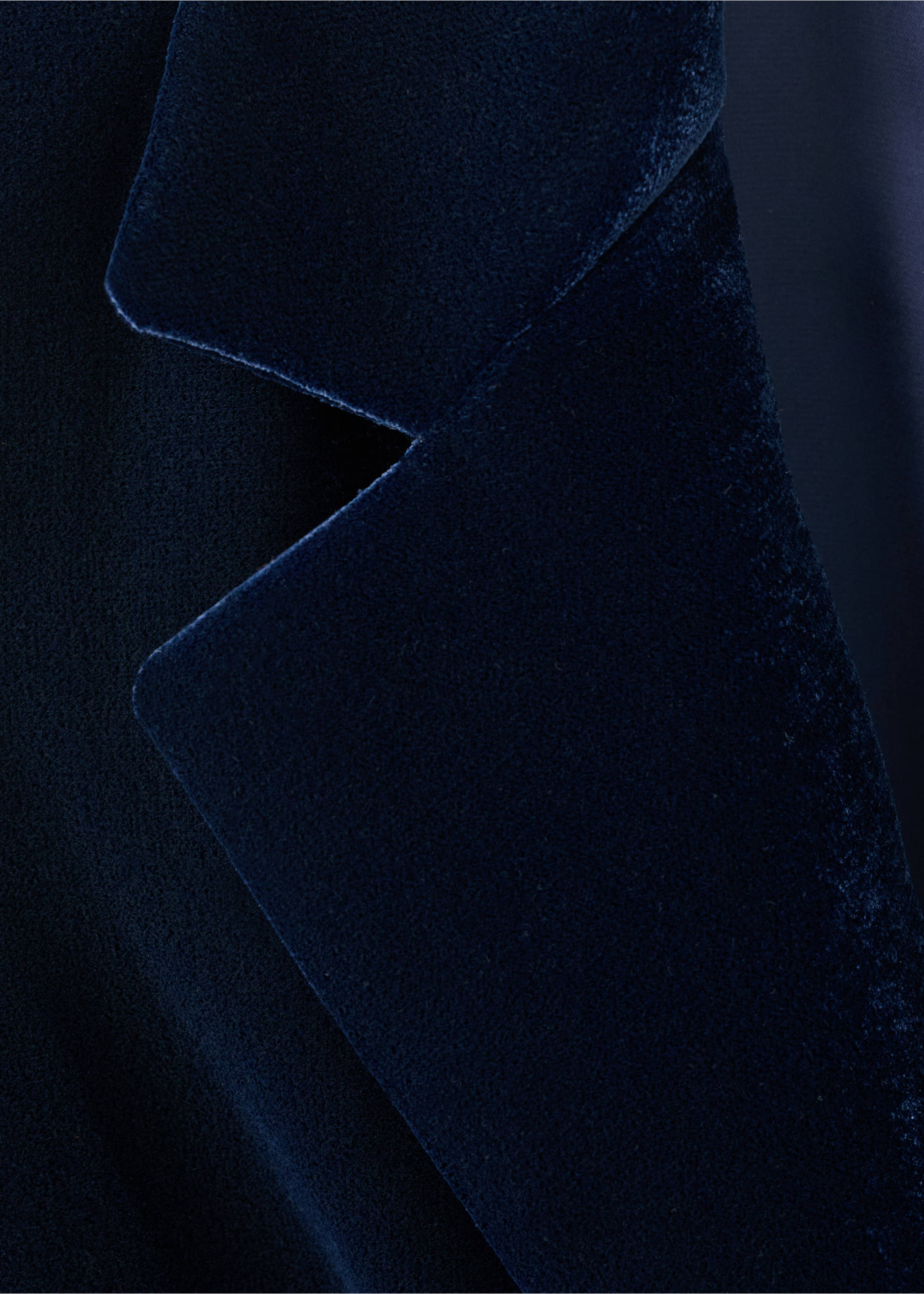Double-breasted velvet jacket - Details of the article 0, Navy. Ref: 17068287-00.