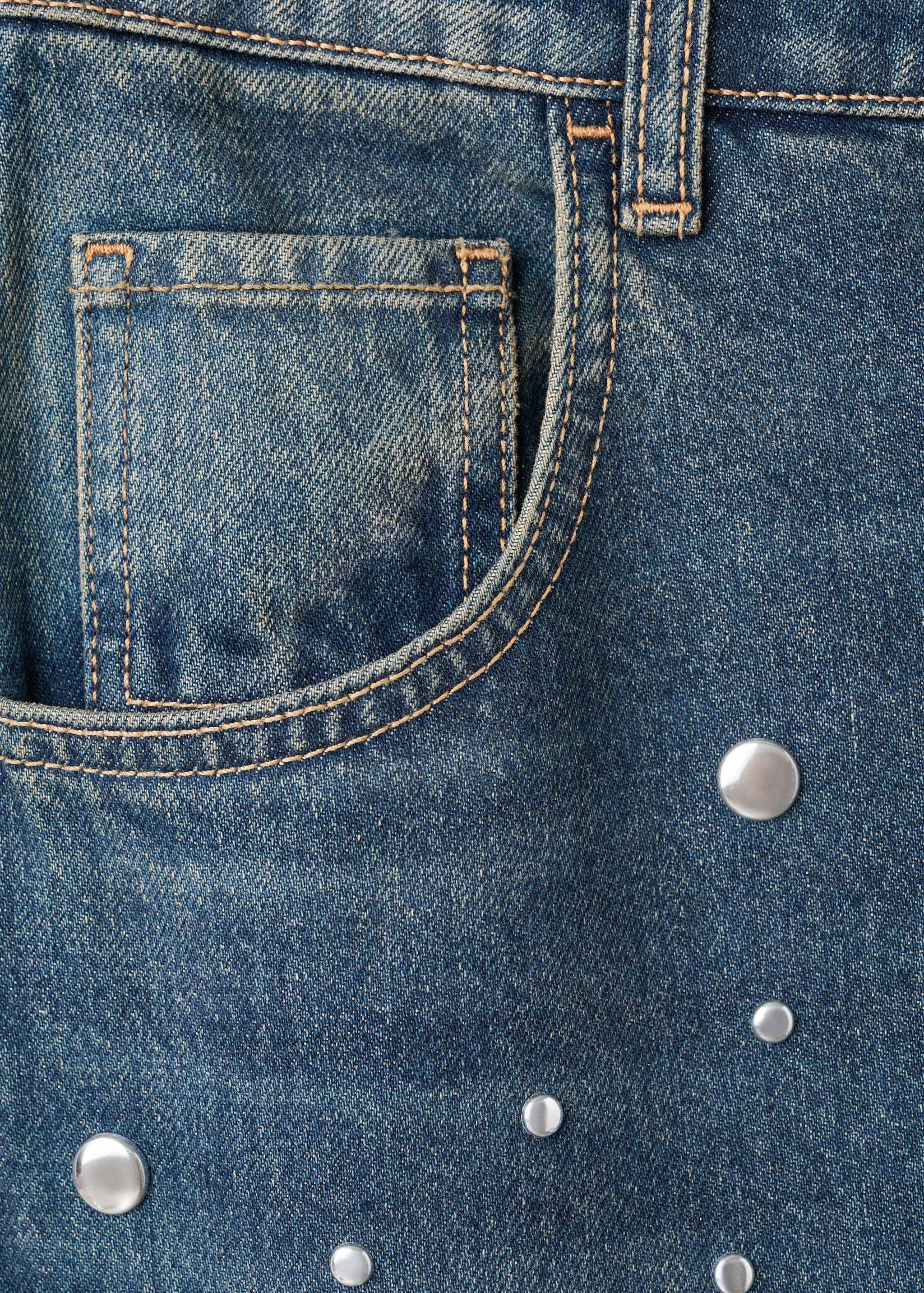 Jeans rectos tachuelas - Detalle del artículo 0