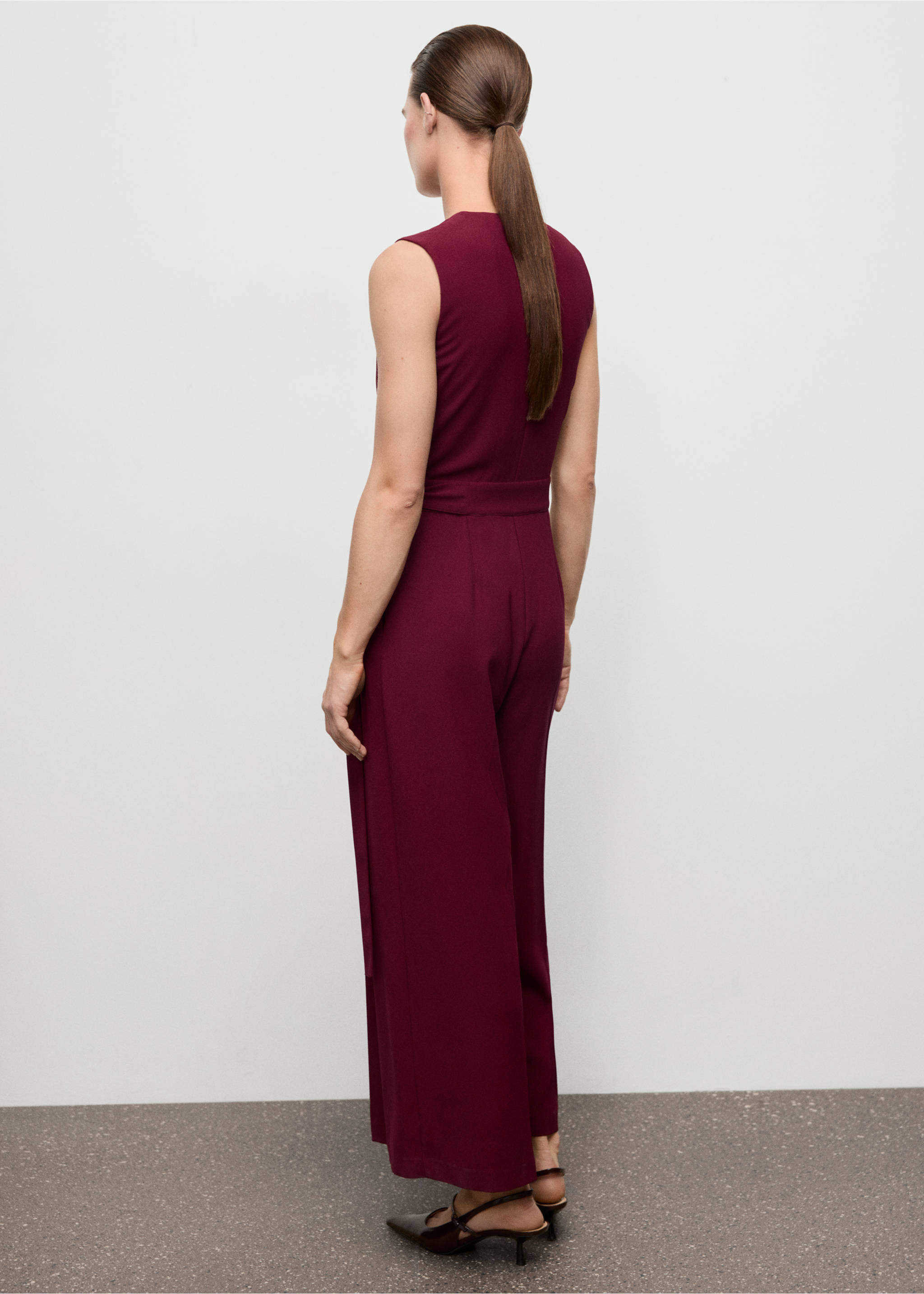 Belt wrap jumpsuit - Reverse of the article, Wine. Ref: 17068292-00.