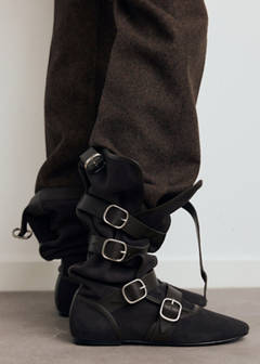 Suede boots with buckle — Dark Heather Grey 2