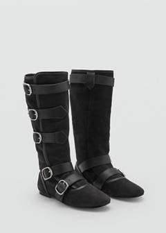 Suede boots with buckle — Dark Heather Grey 4