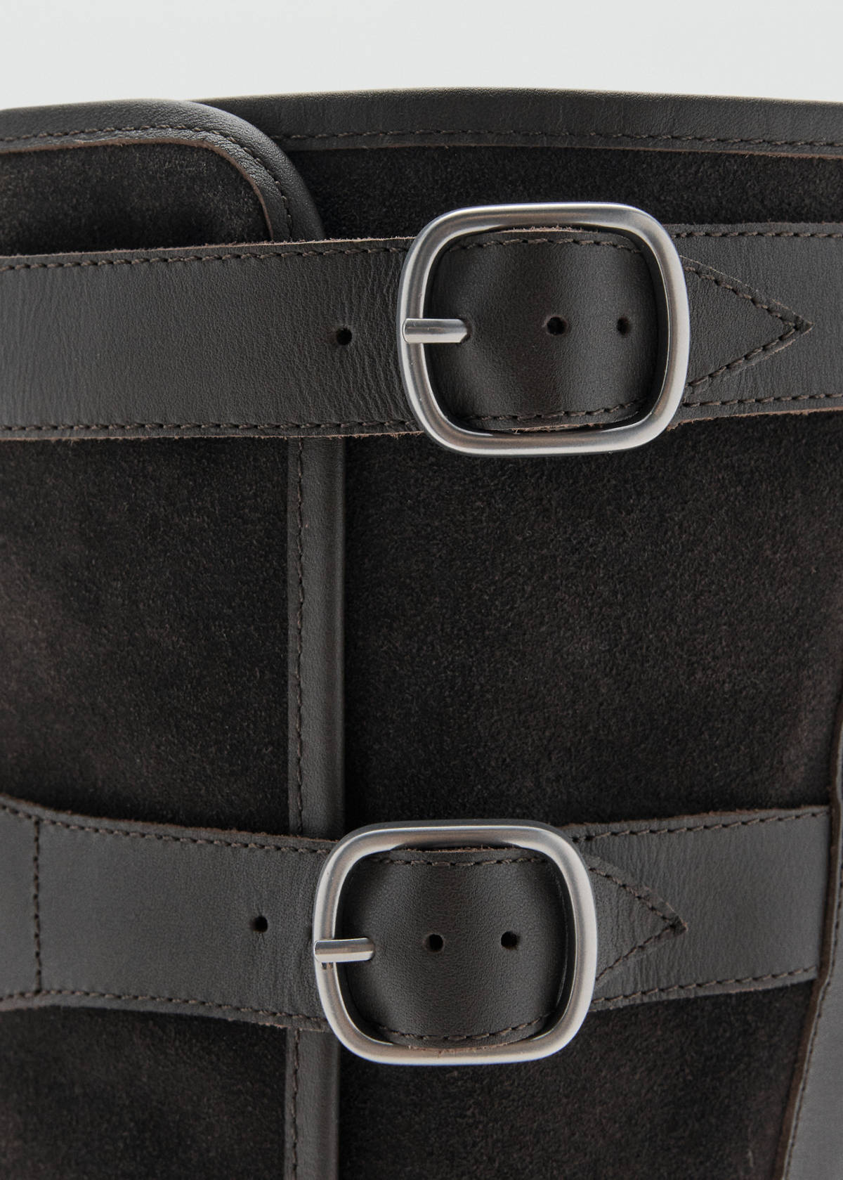 Suede boots with buckle — Dark Heather Grey