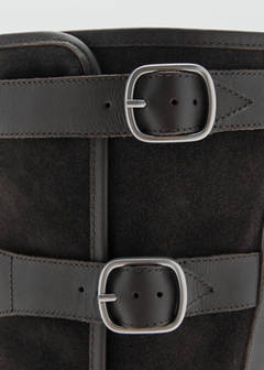 Suede boots with buckle — Dark Heather Grey 5