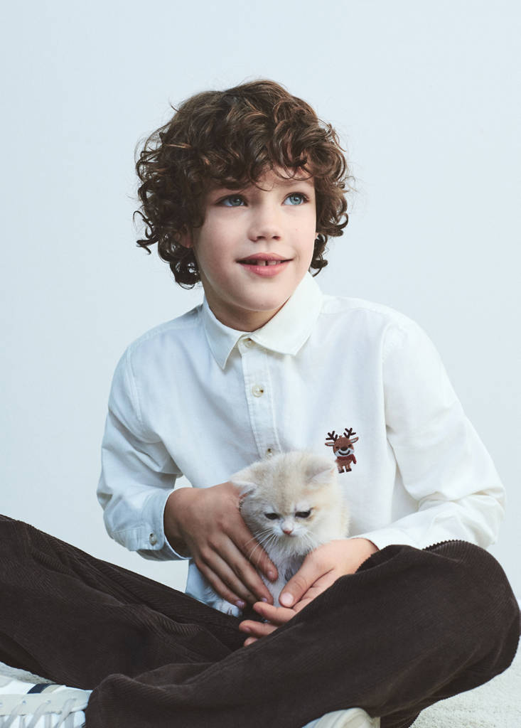 Shirt with reindeer embroidery — Off White