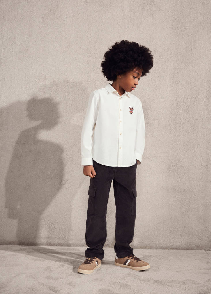 Shirt with reindeer embroidery — Off White