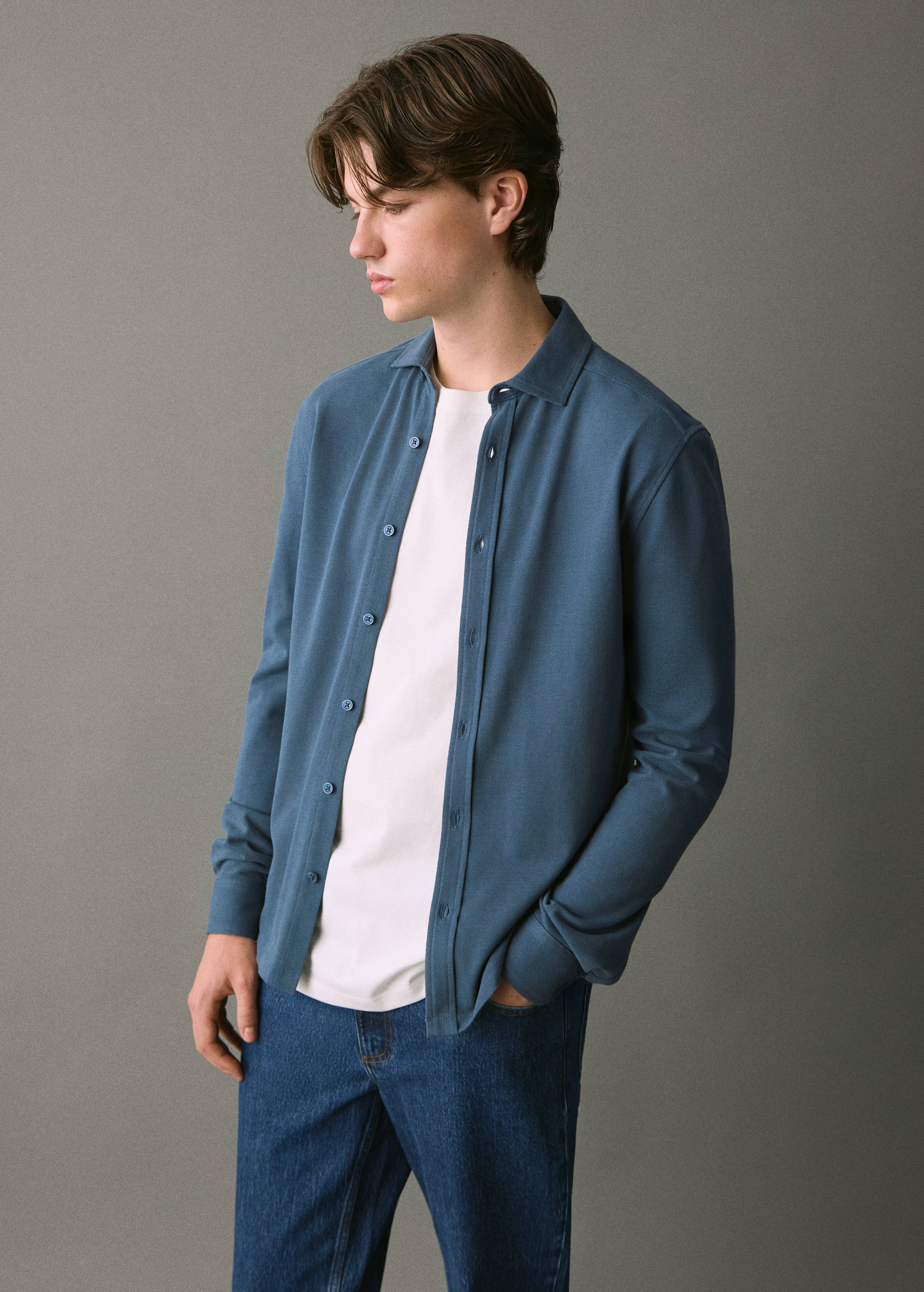 Camisa polo algodón - Plano medio