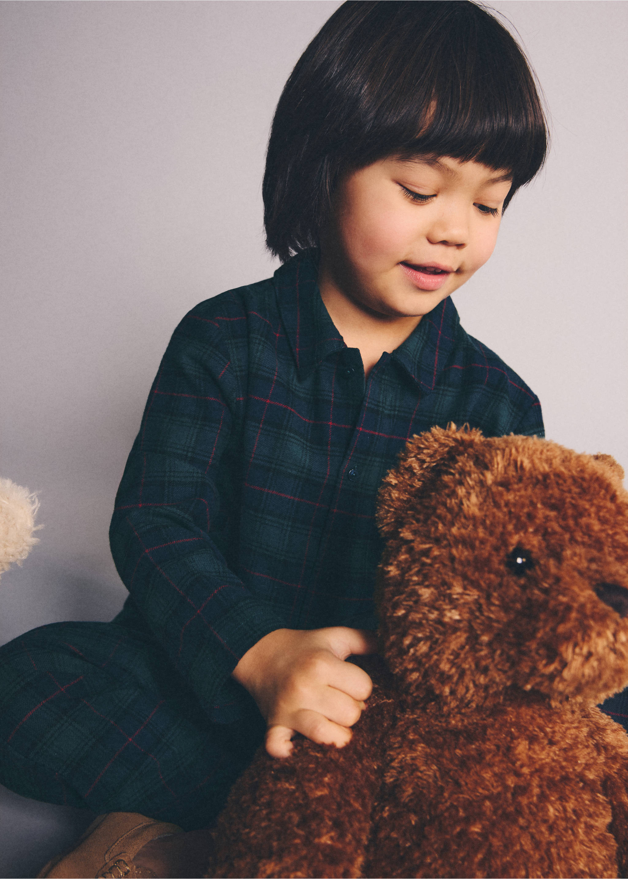 Pijama largo cuadros - Detalle del artículo 1, Verde bosque. Ref: 17068638-00.