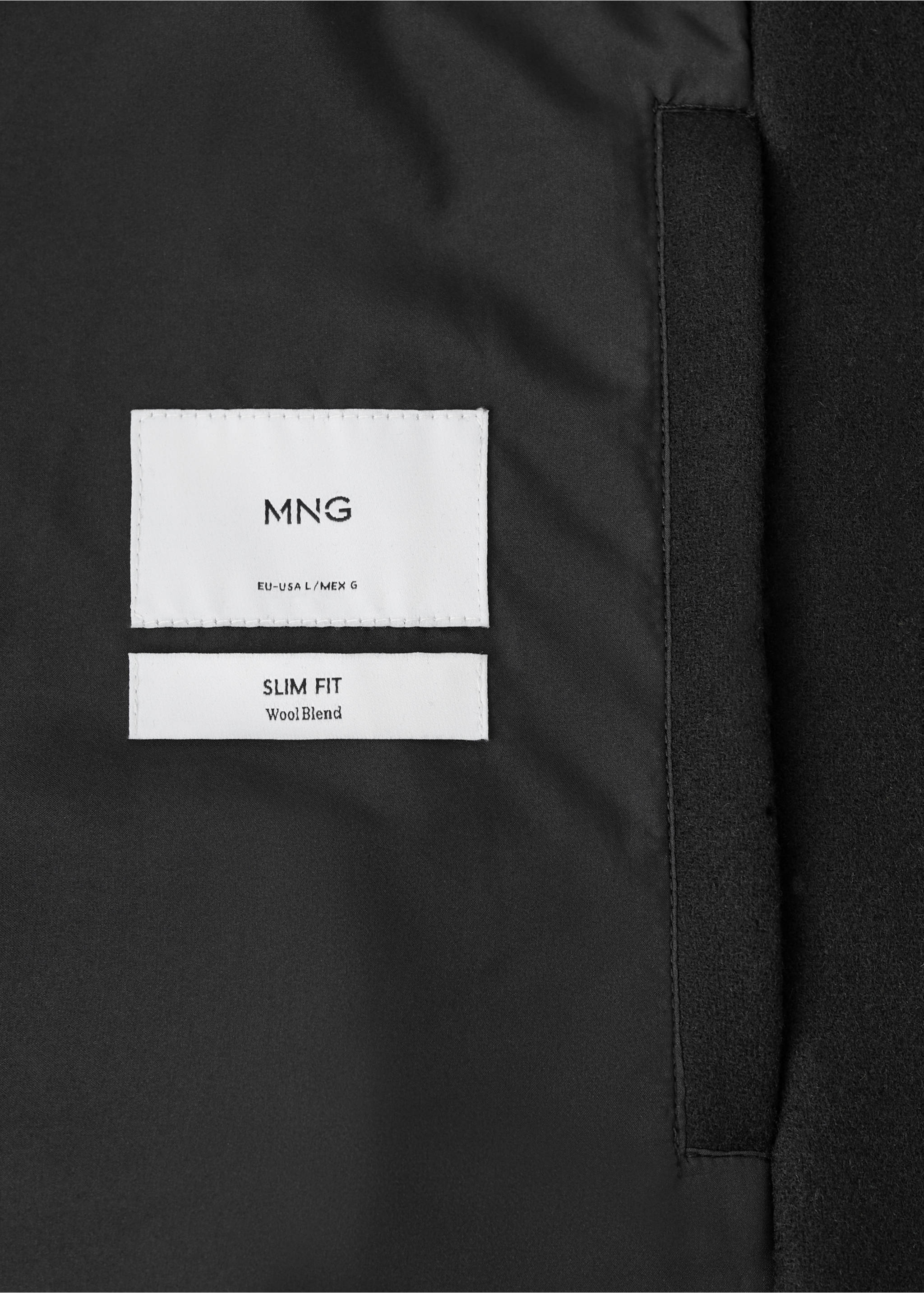 Abrigo ligero lana reciclada - Detalle del artículo 0, Negro. Ref: 17068640-00.