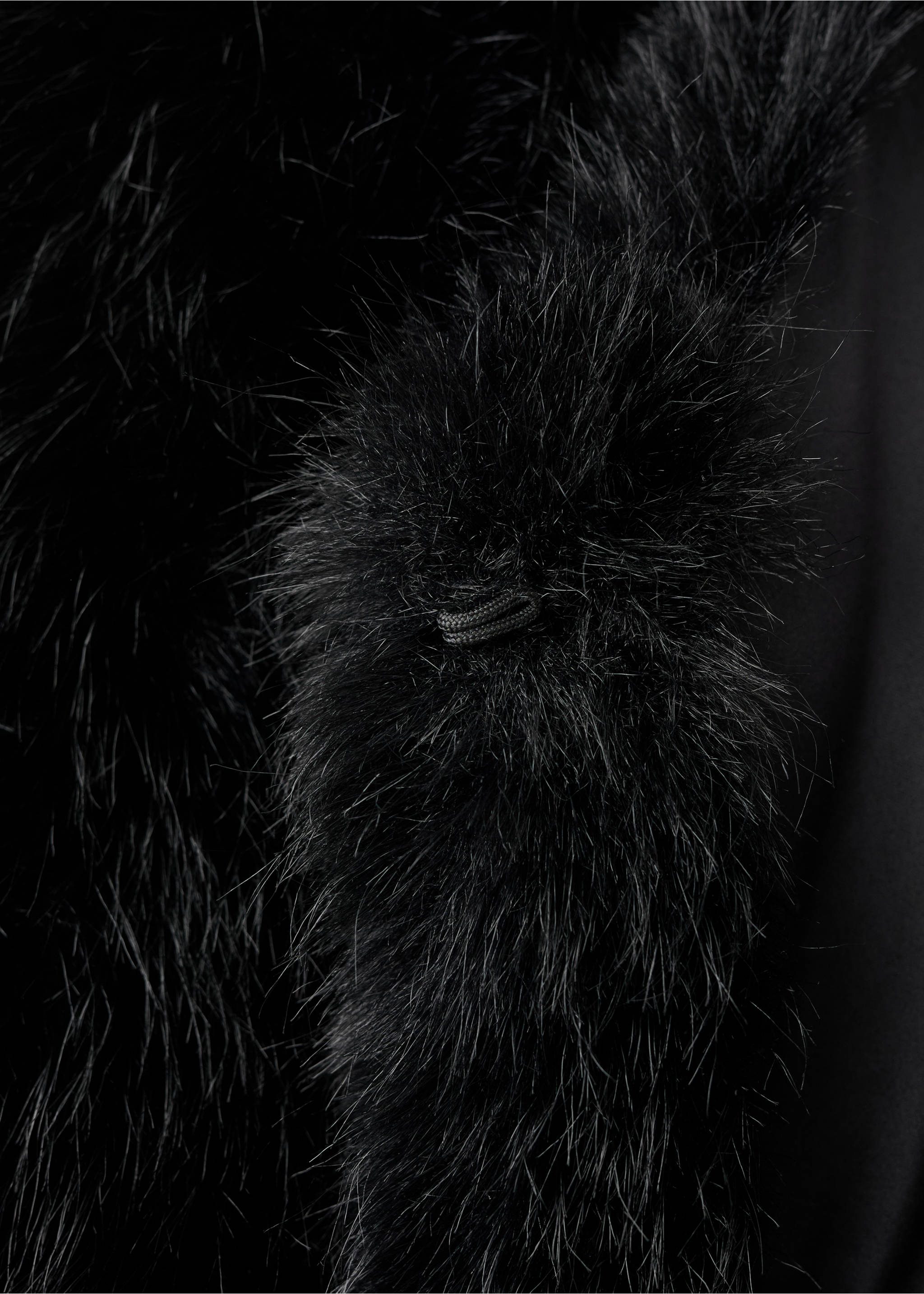 Faux-fur cropped jacket - Details of the article 0, Black. Ref: 17069093-00.