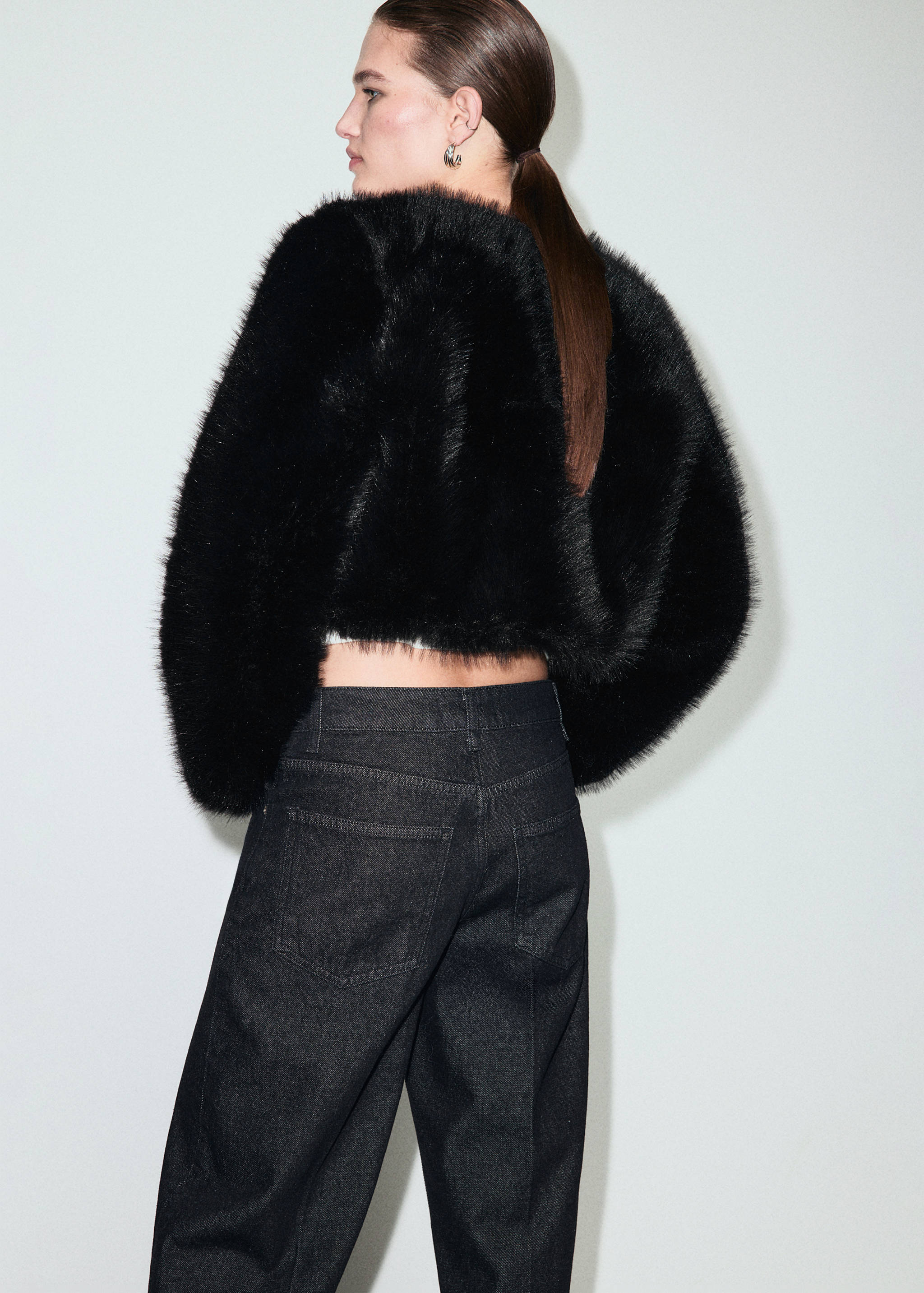Faux-fur cropped jacket - Reverse of the article