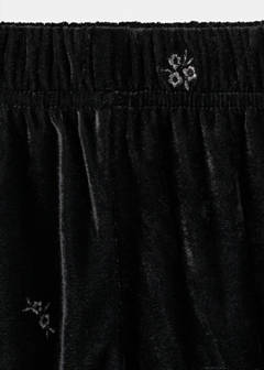 Embroidered velvet trousers — Black 3