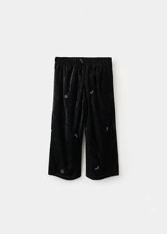 Embroidered velvet trousers — Black 6