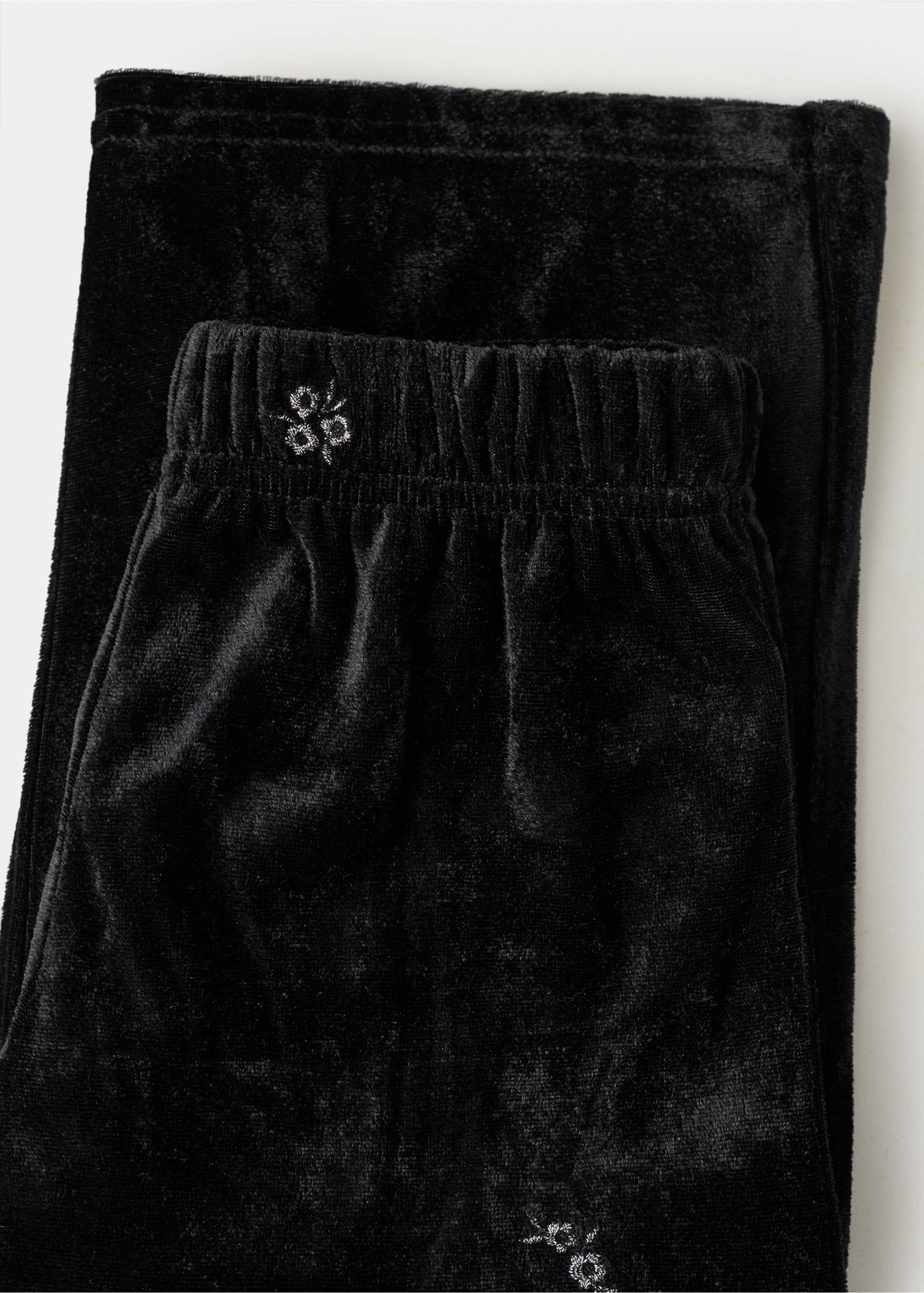 Pantalón terciopelo bordado - Detalle del artículo 0, Negro. Ref: 17069096-00.
