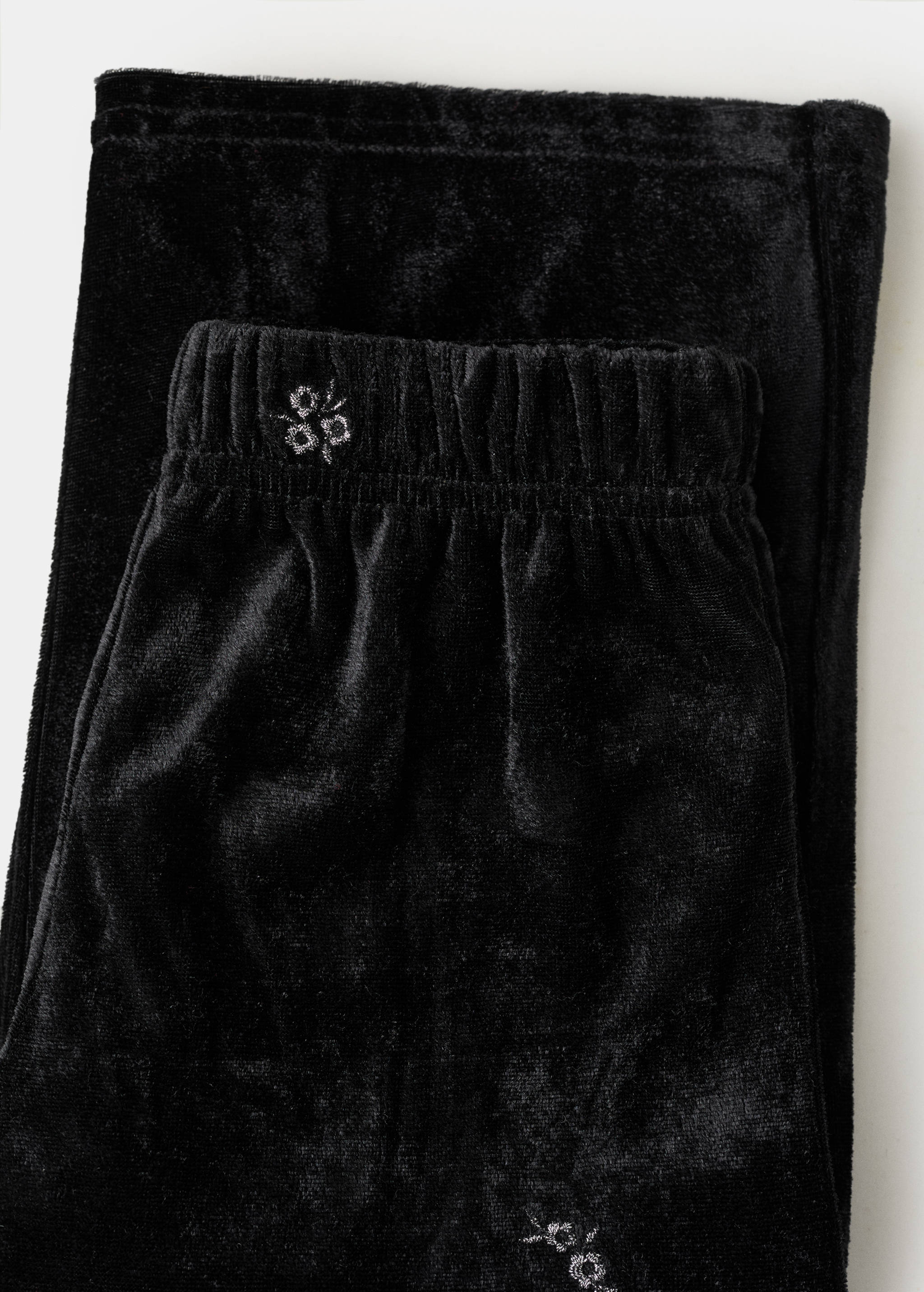 Embroidered velvet trousers - Details of the article 0
