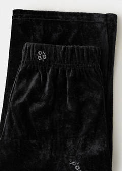 Embroidered velvet trousers — Black 7