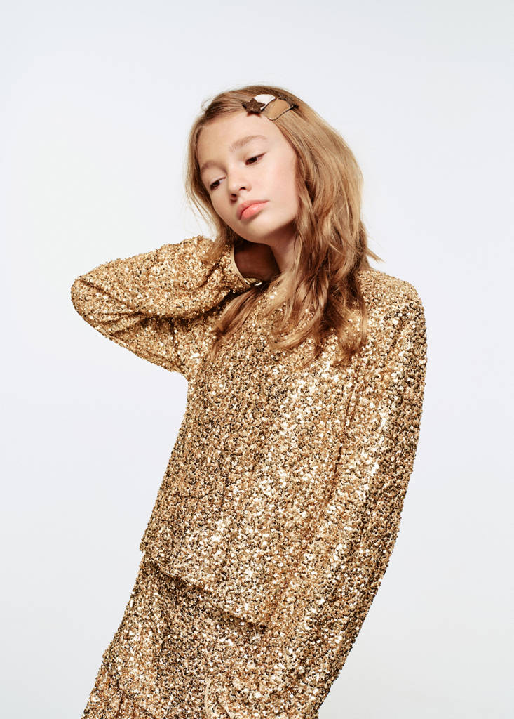 Sequin blouse — Gold